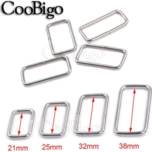 50pcs Metal Adjustable Rectangle Belt Ribbon Buckle Slider Belt Loop O D Ring for Backpack Strap Bag Pets Collar DIY Accessories