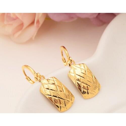 Bangrui Gold Color Geometry Earrings Women/Girl,Love Trendy Jewelry for African/Arab/Middle Eastern kids mother GIFT