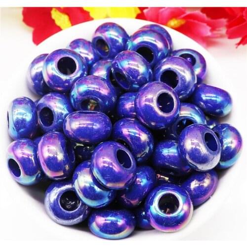 10Pcs Color AB Murano Spacer Charms Bead Big Hole fit Pandora Style Snake Chain Bracelets Pendants Necklace DIY Women Jewelry