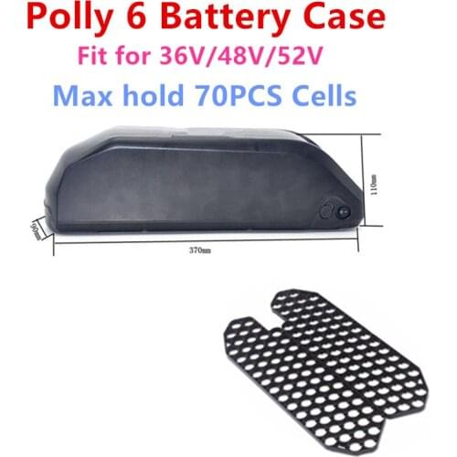 36V 48V 52V polly 6 Electric bike Battery case electric Bike Battery plastic housing ebike battery box