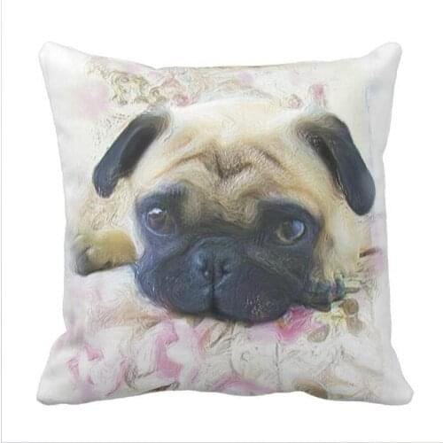Pug Dog Throw Pillow case
