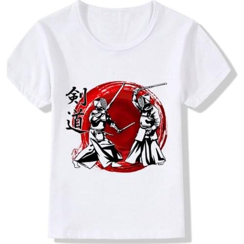 Children MMA Art Kendo Print T-shirt Kids Summer Tops Girls Boys Casual Short Sleeve T shirt Baby Clothes