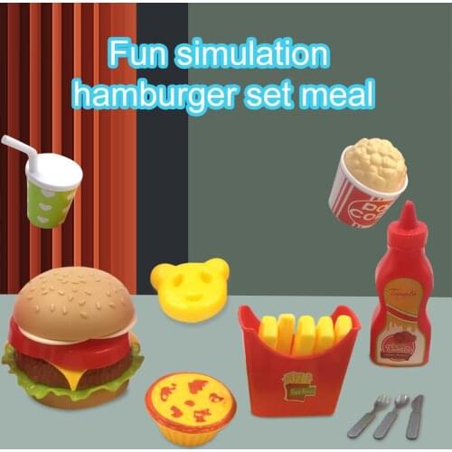 Childrens Simulation Play House Toy Hamburger French Fries Set Kitchen Toys Burger Chips Early Educational Toy Fast Food Set