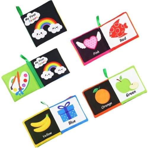 English Early Learning Baby Enlightenment Cognitive Toy Baby Early Learning Toy Interactive Sound Paper Puzzle Cloth Book Rattle