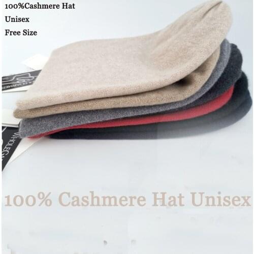 100 % Cashmere Hat Men Unisex Real Natural Cashmere Hat Women Cashmere Kid Hat Knitted Warm Comfortable Seamless