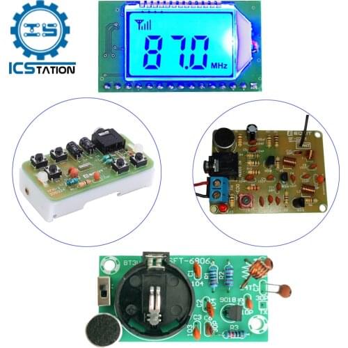 DIY Kit 87-108MHz Stereo FM Radio Receiver Transmitter Module Transmitter Kit with Microphone DSP PLL FM Board LCD Display