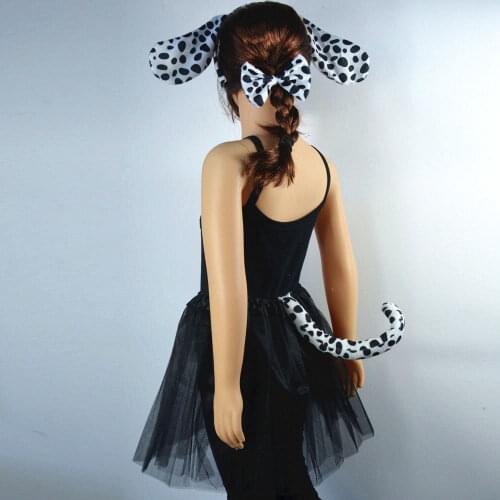 Animal Costume Dog Cosplay Head Wear Headband with Tutu Skirt Kids Children Party Props Christmas Carnival Birthday Gift