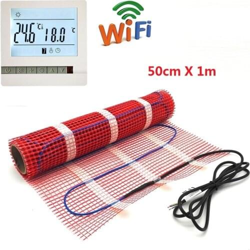 50cmX1m Warm Floor Heating Mat 220V 150w/m2 Room Heater with WiFi Thermostat