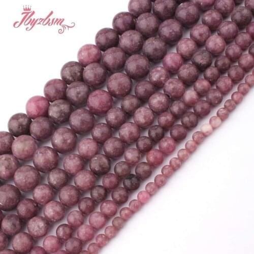 4,6,8,10mm Round Ball Bead Purple Tourmaline Stone Beads For DIY Necklace Bracelats Earrings Jewelry Making 15" Free Shipping