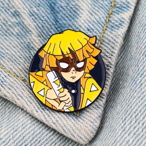 LT612 Japanese Anime Comics Demon Slayer Enamel Pins Brooches Woman Men Backpack Bags Badge Fashion Lapel Jewelry Friends Gifts