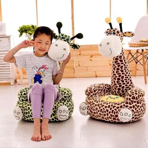 Cute Giraffe Baby Sofa Seat Cover Learning To Sit Chair Case without Filler Baby Portable Chair Gifts for Children