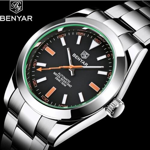 BENYAR New Men Automatic Watches Men Stainless Steel Business Wristwatch Top Luxury Brand Waterproof Mechanical Men Clock 2020