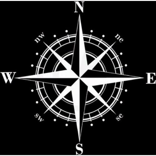 15cm*15cm Art Design Vinyl NSWE Compass Car Stickers Decals Black/White E7CA