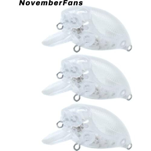 NovemberFans 20pcs/lot 4.5cm 7g Hard Plastic Crankbait Wobblers Unpainted Floating Fishing Lures Blank