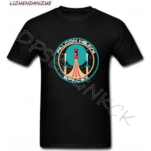 New SpaceX T-shirt Elon Musk heavy falcon T shirts men Mars starman Tesla Tee shirt rocket StarmanX T shirt Tesla Brand 0128