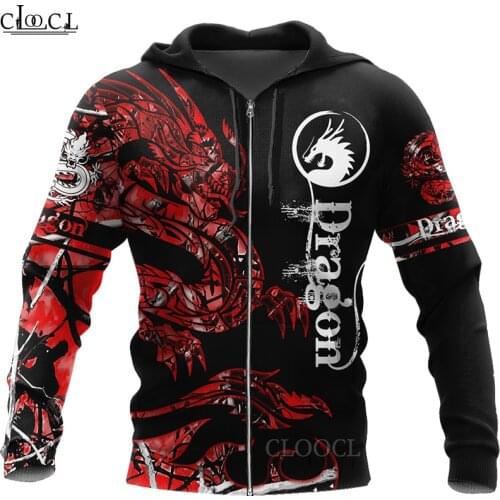 HX Newest Tattoo and Dungeon Dragon Zipper Hoodies Streetwear 3D Print Men Women Unisex Harajuku Fashion Tops Drop Shipping