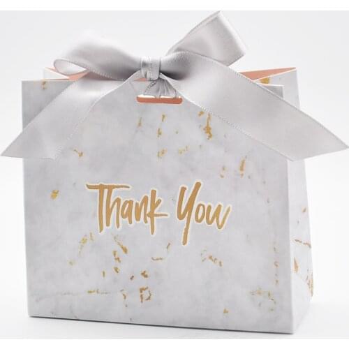 Wholesale Creative Mini Colorful Ribbon Marble Gift Bag eyelash packaging Boxes for Party Chocolate Package/Wedding Candy Boxes