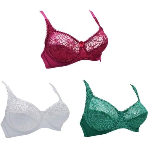 Sexy Women Lace Bra Lager Size Full Figured Christmas Holiday Underwired Lingerie Bralette Tops 34-44 DD E F Cup