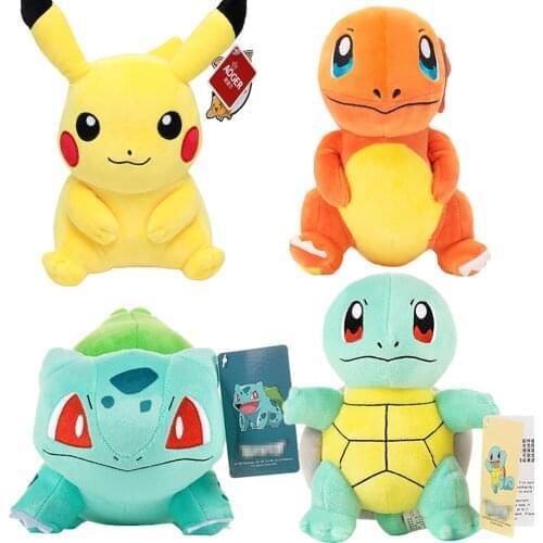 Pikachued Charmander Squirtle Bulbasaur Eevee elf anime plush toys pokemoned Dragonite Snorlax Mew cute stuffed doll Kids gifts