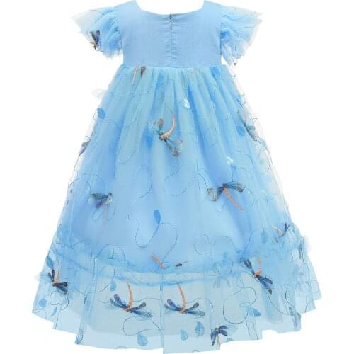 Girls Dresses for Birthday Party Children Costume Clothes Summer Kids Dresses Appliqued Butterfly Girls Dresses Kids Clothes New