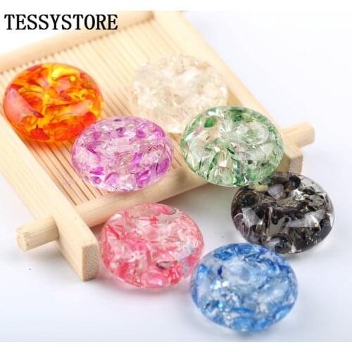 10*25mm Transparent Ring Resin Beads Straight Hole Round Flat Beads For Jewelry Making Necklace Bracelet Accessories