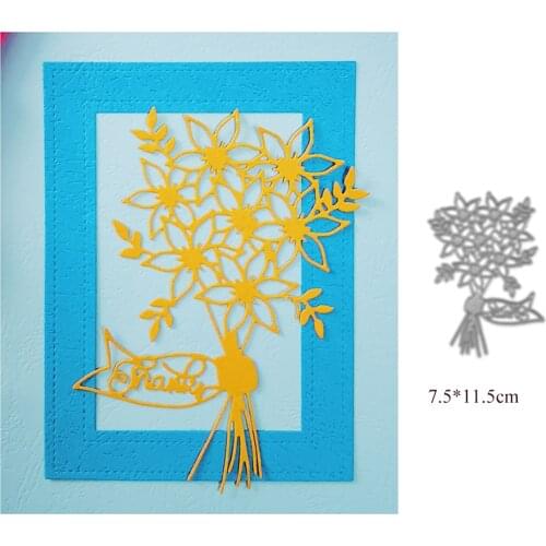 Frame & Flower Die Cutting Dies For Card Making Mold Scrapbooking Embossing Folder Template Diy Craft Mould Words Slimline Dies