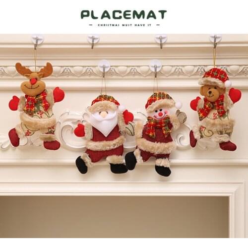 Christmas Ornaments Santa Claus Snowman Bear Xmas Tree Pendant Decorations Home New Year Window Display Party Decor Kids Gift