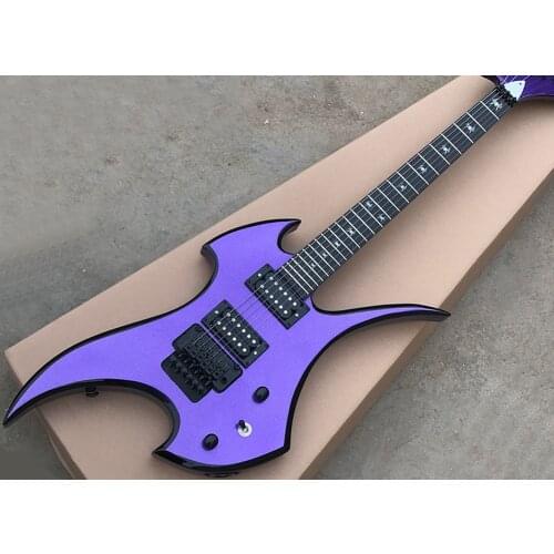 Factory Outlet-6 Strings Purple Electric Guitar with Humubuckers Pickups,Rosewood Fretboard