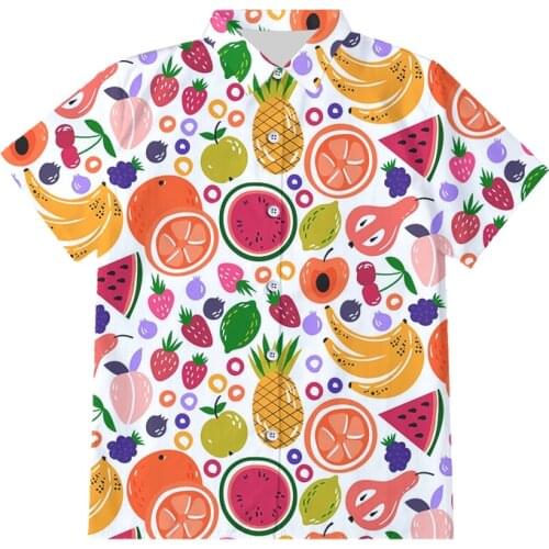 IFPD EU Size 3D Colorful Fruit Print Button Shirts Mens Summer Beach Shirts Short Sleeve Harajuku Tops Man Shirts Dropshipping