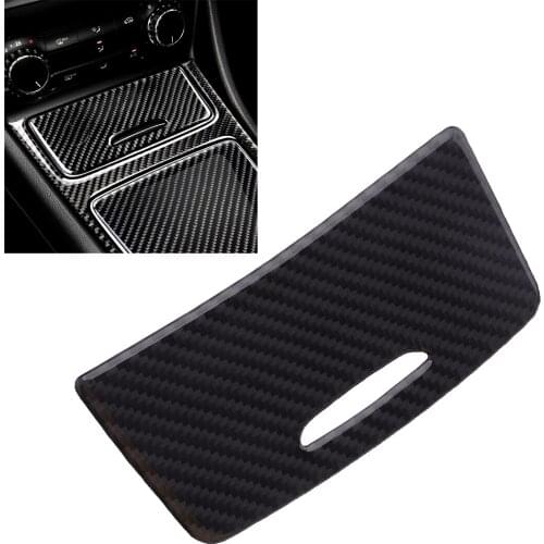 Carbon Fiber Interior Console Cigarette Lighter Ashtray Trim Cover Fit for Mercedes Benz A CLA GLA Class 2013 2014 2015-2018