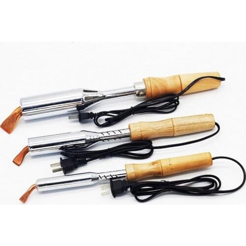 High Power 220V Heavy Duty Electric Soldering Iron Wooden Handle Soldering Power Chisel Tip Electronic Repair Tool Heating Type
