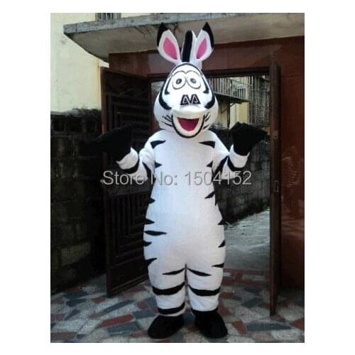 Madagascar Zebra Mascot Costume Madagascar Marty Mascot Costume for adult animal white Halloween party event