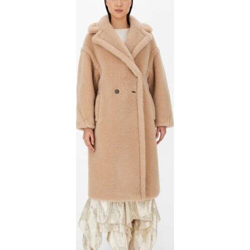 WomenS Wool Coats Long 100% Alpaca Wool Plus Size Overcoat 2019 Fashion Winter Loose Cashmere Outerwear Thick And Warm