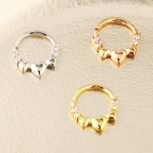 Woman Sexy Nose Ring Rose Gold Color Rhinestone Fake Piercings Jewelry Accessories Trend Women Body Piercing Punk Rings