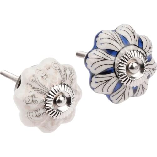 1Pc European Pumpkins Shaped Ceramic Cabinet Pulls Knob Furniture Knobs and Handles Cupboard Drawer Wardrobe Door Handle 40x25mm