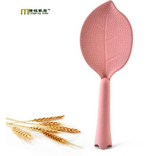 1PC New Wheat Straw Leaf Shape Standing Rice Spoon Paddle Spoon Paddle Tableware kids Meal Spoon OK 0227