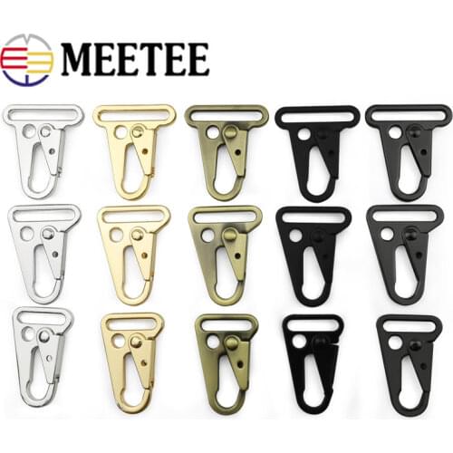 Meetee 4pcs 25/32/38mm Metal Hook Buckle Snap Trigger for Dog Collar Webbing Chain Clip Clasp Bag Strap Hang Buckles Accessory