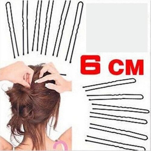 10pcs 6CM Hair pins Hair Waved U-shaped Bobby Pin Barrette Salon Grip Clip Hairpins Black Hair Combing Device Hairpins