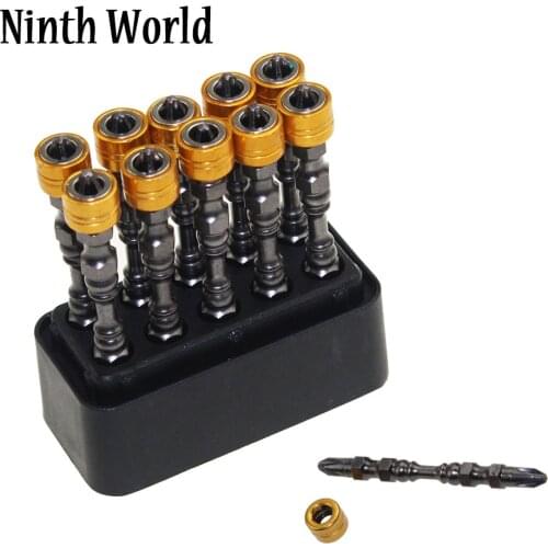 10pc 65mm Magnetic Screwdriver Bit Plasterboard Drywall Screwdriver Bits Ph2 Phillips Screw Driver Bit 1/4" Hex Shank Depth Stop