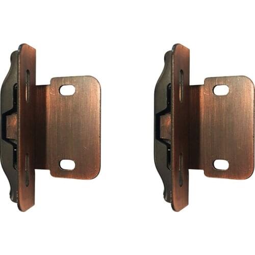2pcs Probrico Self Close Kitchen Cabinet Hinges Antique Bronze Partial Wrap 1/4-Inch Overlay Cupboard Door Hinges for Furniture