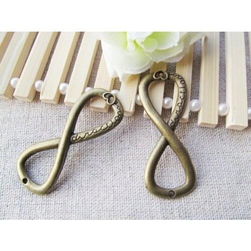 20pcs Sideway Antique Silver/Bronze Filigree Heart Infinity/Karma Direction Connector Charm,Bracelet Charm,Necklace Pendant
