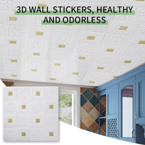 3D Stereo Wall Stickers Self-adhesive Ceiling Decorative Panels Roof Foam Wallpaper Living Room Home Decor Bedroom TV Background