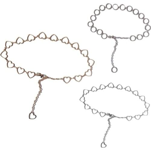 41 Inch Women Retro Circle Heart Shaped Metal Waist Belt Classic Jewelry Tassel Adjustable Body Belly Chain Accessories