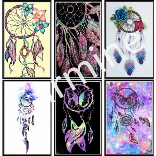 DIY 5D Diamond Painting Ornament Wind Chimes Dream Catcher Cross Stitch Art Embroidery Full Round&Square Drill Home Decoration