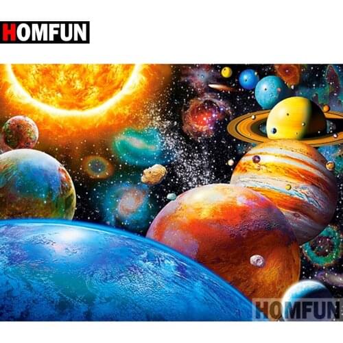 HOMFUN Full Square/Round Drill 5D DIY Diamond Painting "Planet landscape" Embroidery Cross Stitch 5D Home Decor A01127