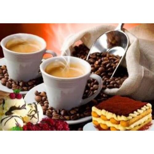 Diamond embroidery diy,coffee and cake,diy diamond mosaic,5d diy diamond painting full drill resin