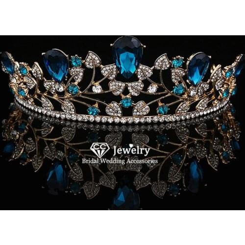 CC Wedding Crown Tiara Luxury Engagment Hair Accessories for Women Bridesmaids Rhinestone Leaf Water Drop Shape Haorwear YQ12