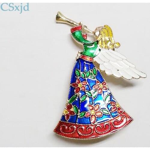 CSxjd Vintage Enamel glaze angel Brooch for Woman cufflinks brooch Badge Bijoux Fashion Jewelry
