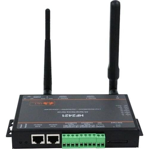 Double Serial port RS232/RS422/RS485 to 4G/3G/GPRS Ethernet wifi serial server support TCP/IP/Telnet /Modbus TCP protocol