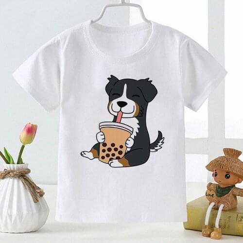Oversized T-shirt Kawaii Animal Dog Printed Cute Girl T shirt Aesthetic Fashion Cartoon Child Clothes Summer Casual Футболка